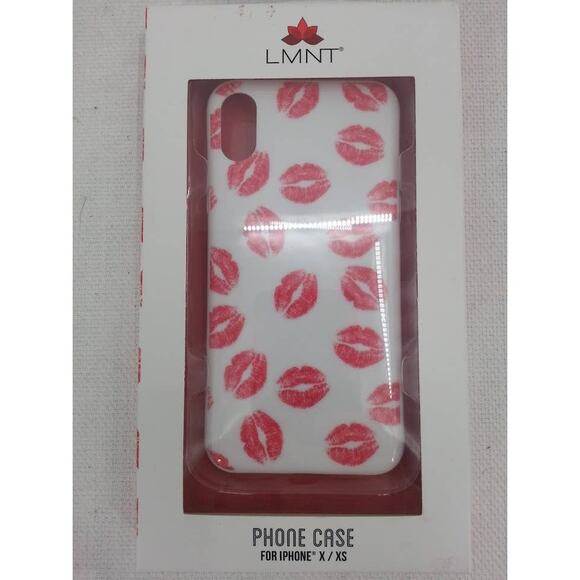 Red Lips Kissing Lipstick IPhone Phone Case X/XS and Silicone Love Earbud Case - Picture 1 of 6